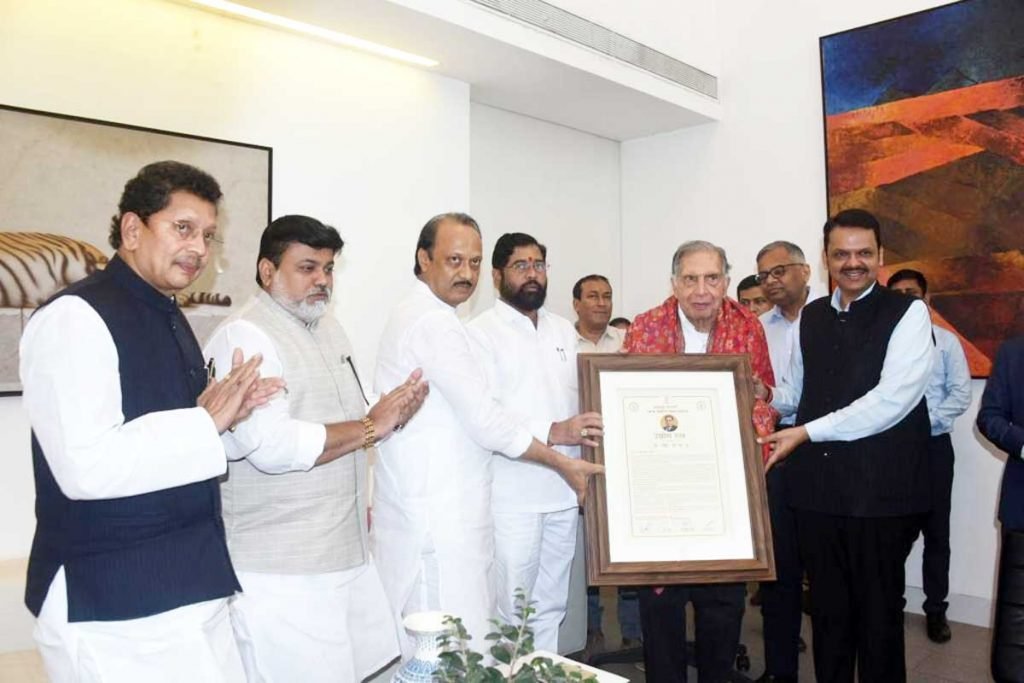 Maharashtra Industry Award presented to Ratan Tata by the Chief Minister Eknath Shinde